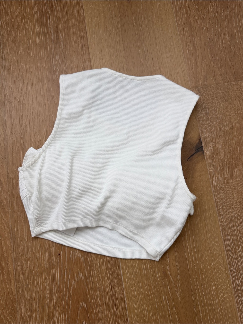 ZARA Cream Ruffle Crop Top - Picture 4 of 4